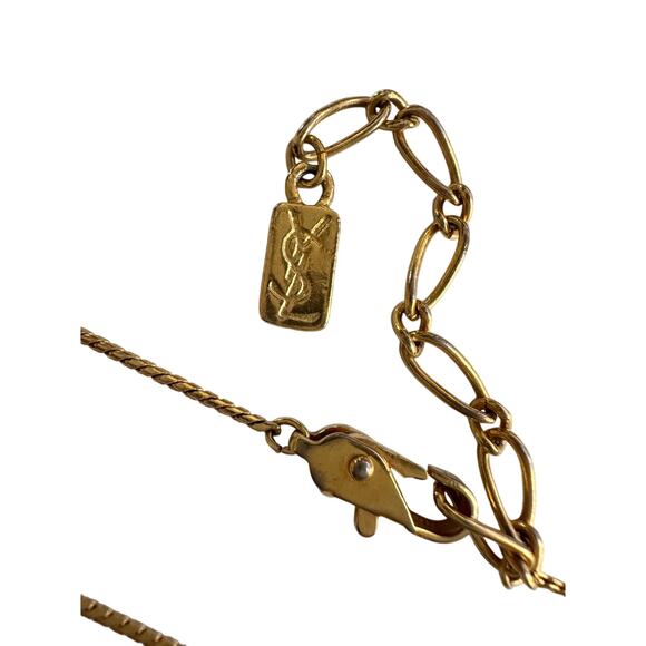 Yves Saint Laurent Gold and Rhinestone Bow Necklace - Picture 14 of 14